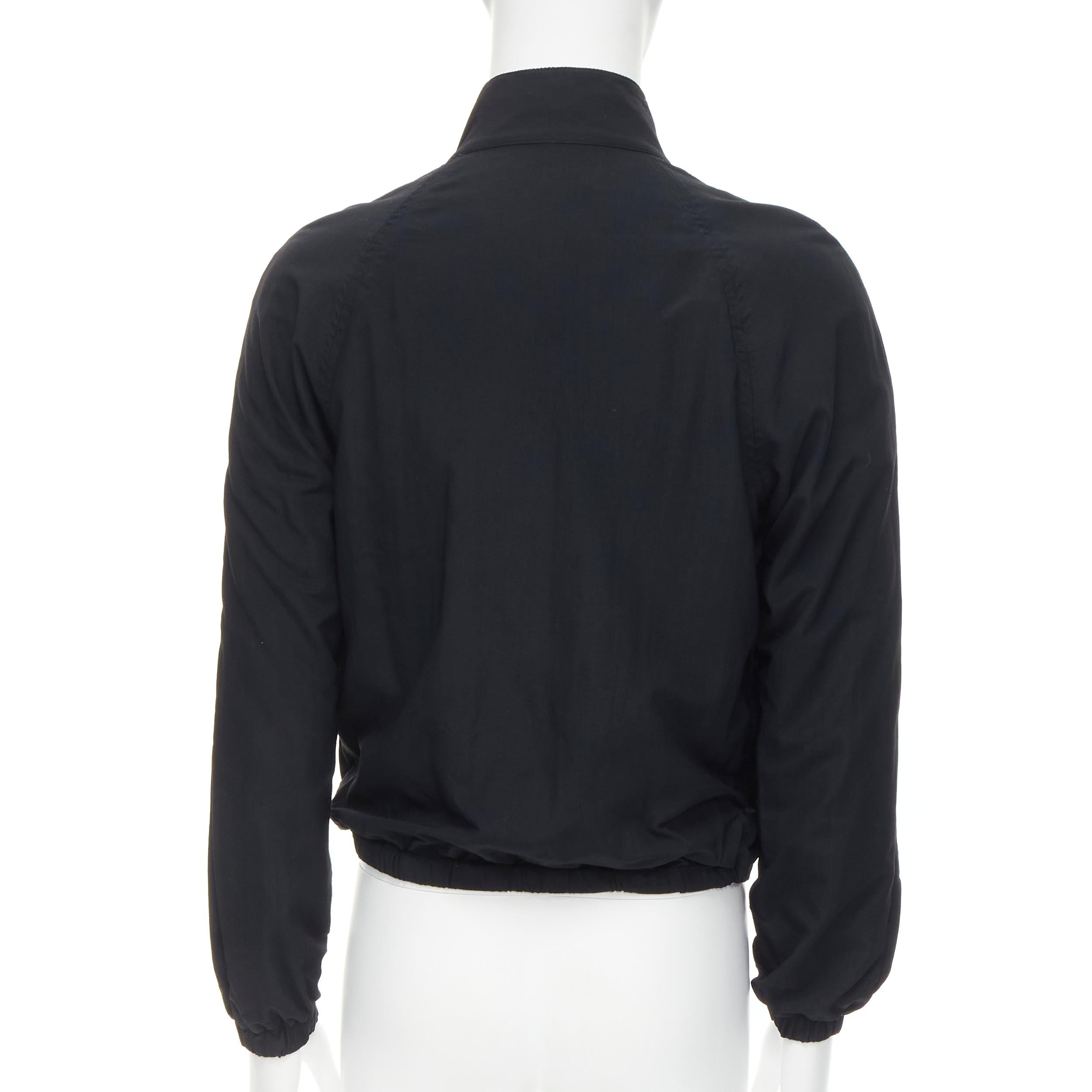 Women's or Men's BALLY black corduroy collar grey soft jersey lined bomber jacket S