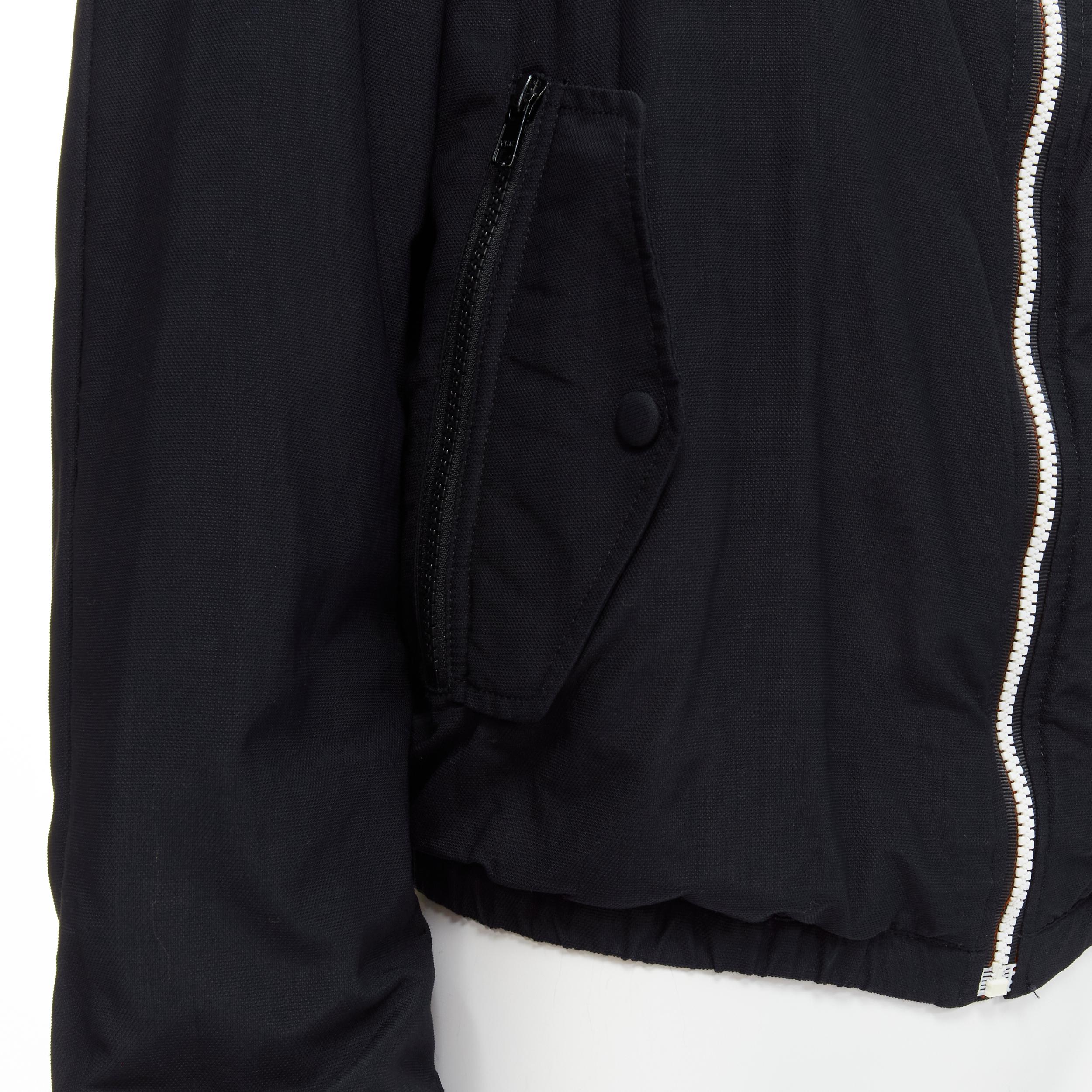 BALLY black corduroy collar grey soft jersey lined bomber jacket S 2