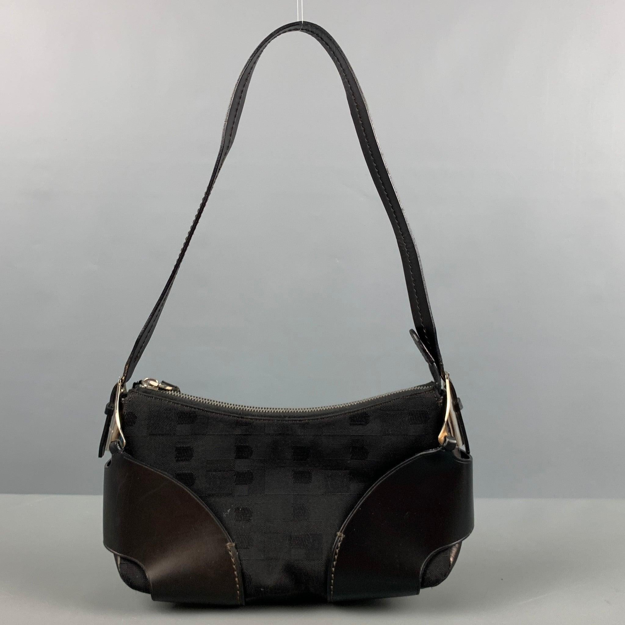 Men's BALLY Black Fabric Leather Shoulder Bag Handbag For Sale