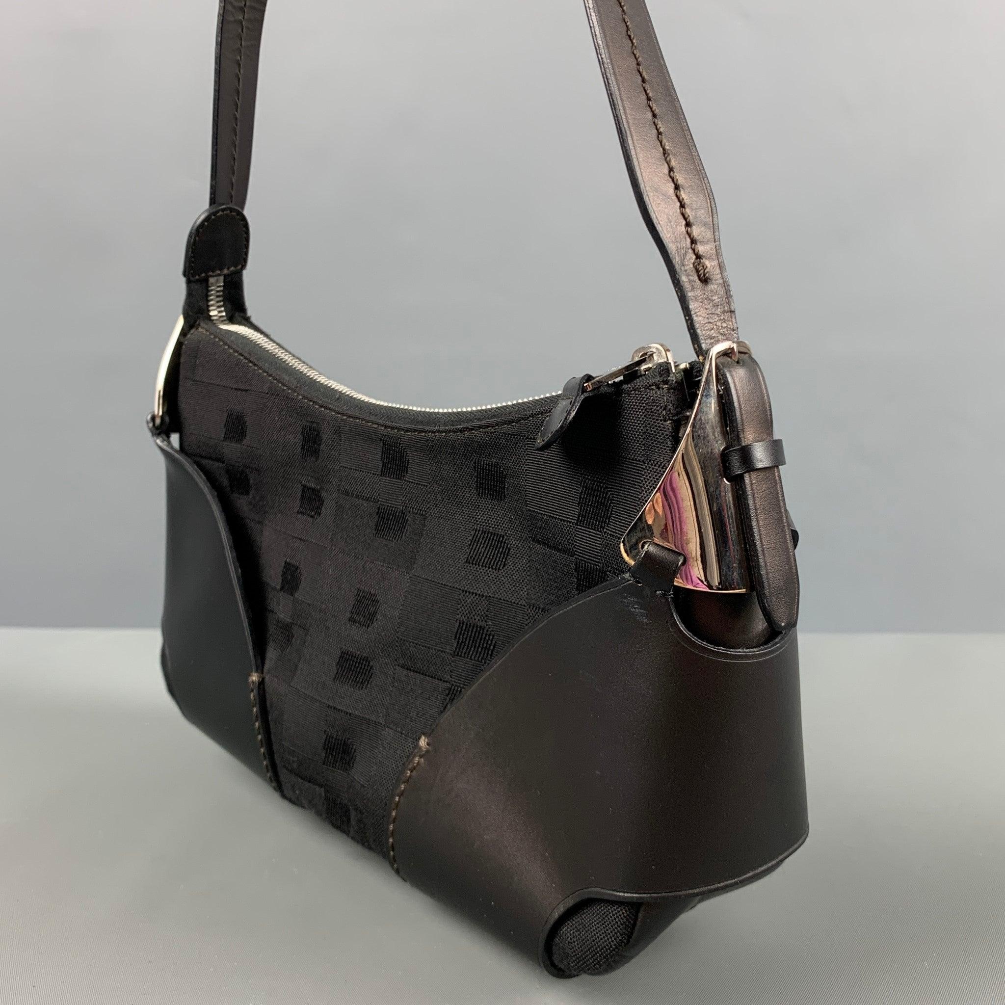 BALLY Black Fabric Leather Shoulder Bag Handbag For Sale 1