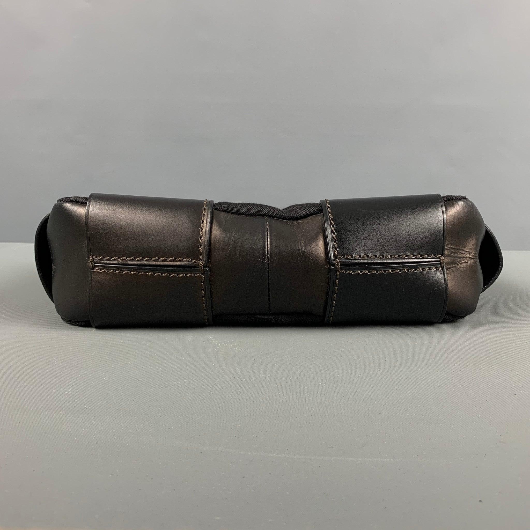 BALLY Black Fabric Leather Shoulder Bag Handbag For Sale 2