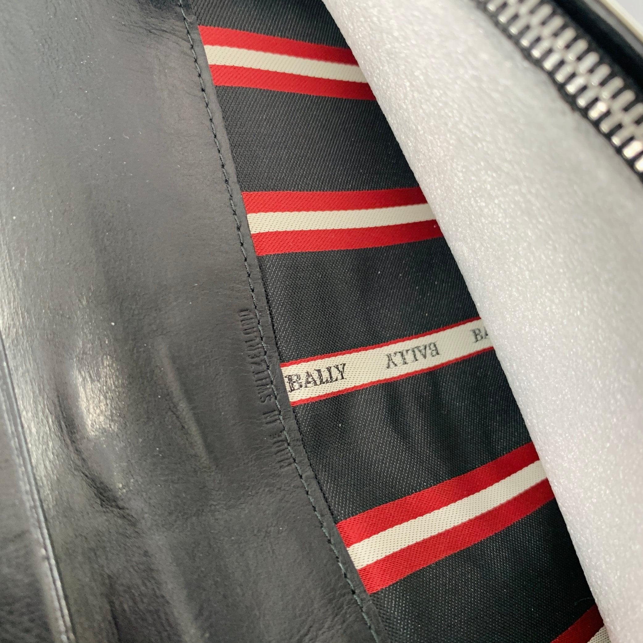 Men's BALLY Black Grey Stripe Leather Wallet For Sale