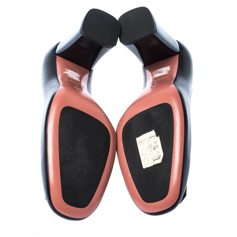 Bally Black Leather Bemmy Pumps Size 37 In Good Condition In Dubai, Al Qouz 2