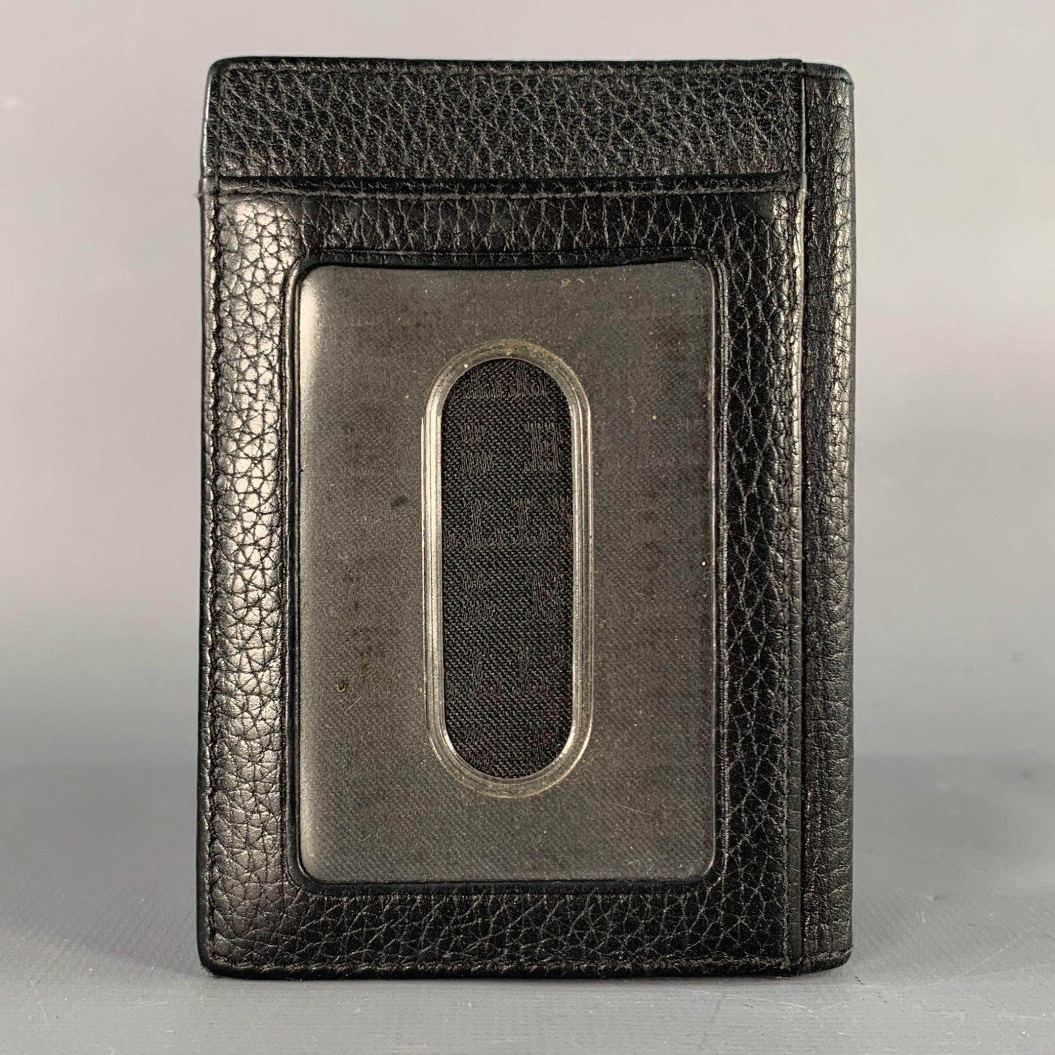 BALLY Black Leather Bifold Wallet In Excellent Condition For Sale In San Francisco, CA