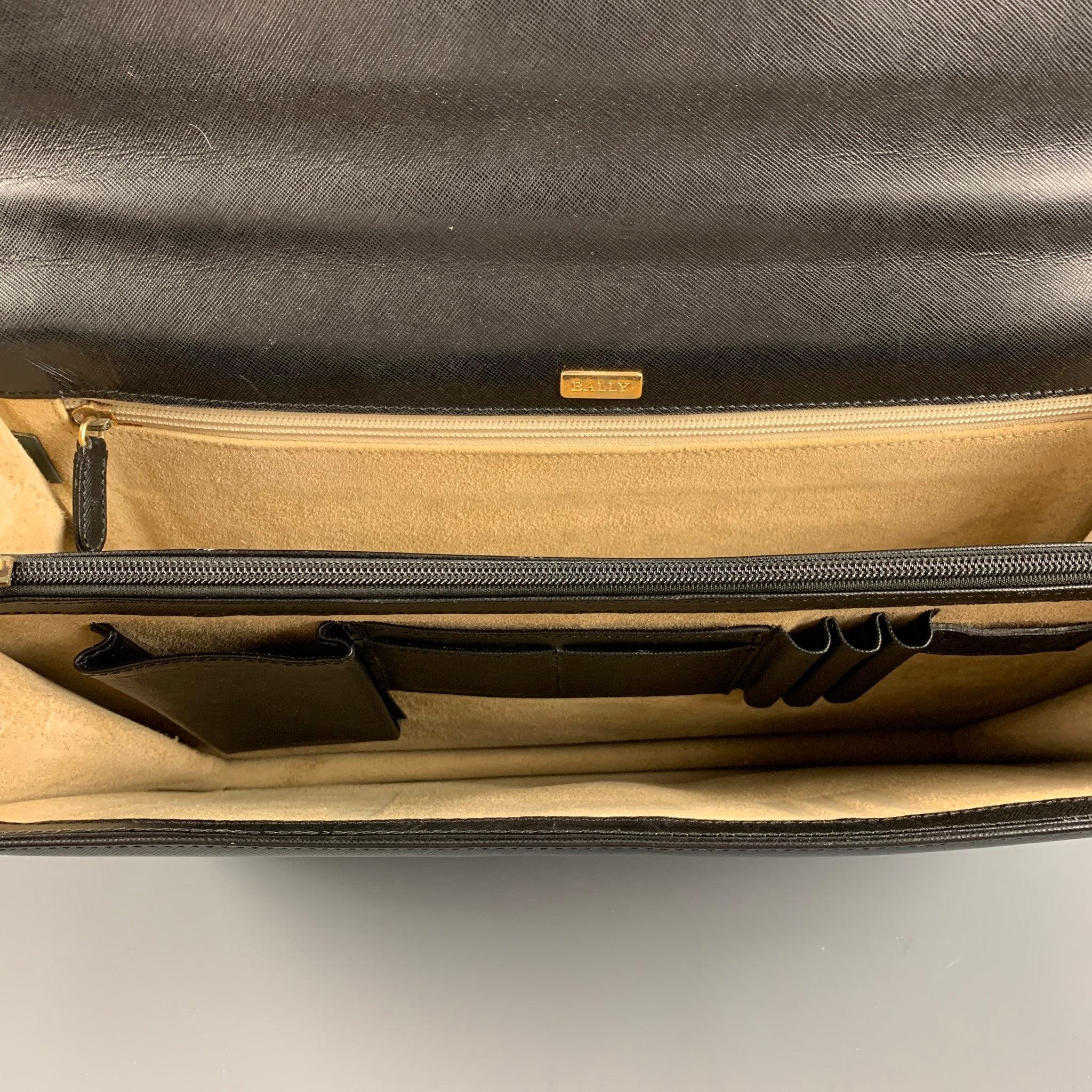 BALLY Black Leather Briefcase Bags 6
