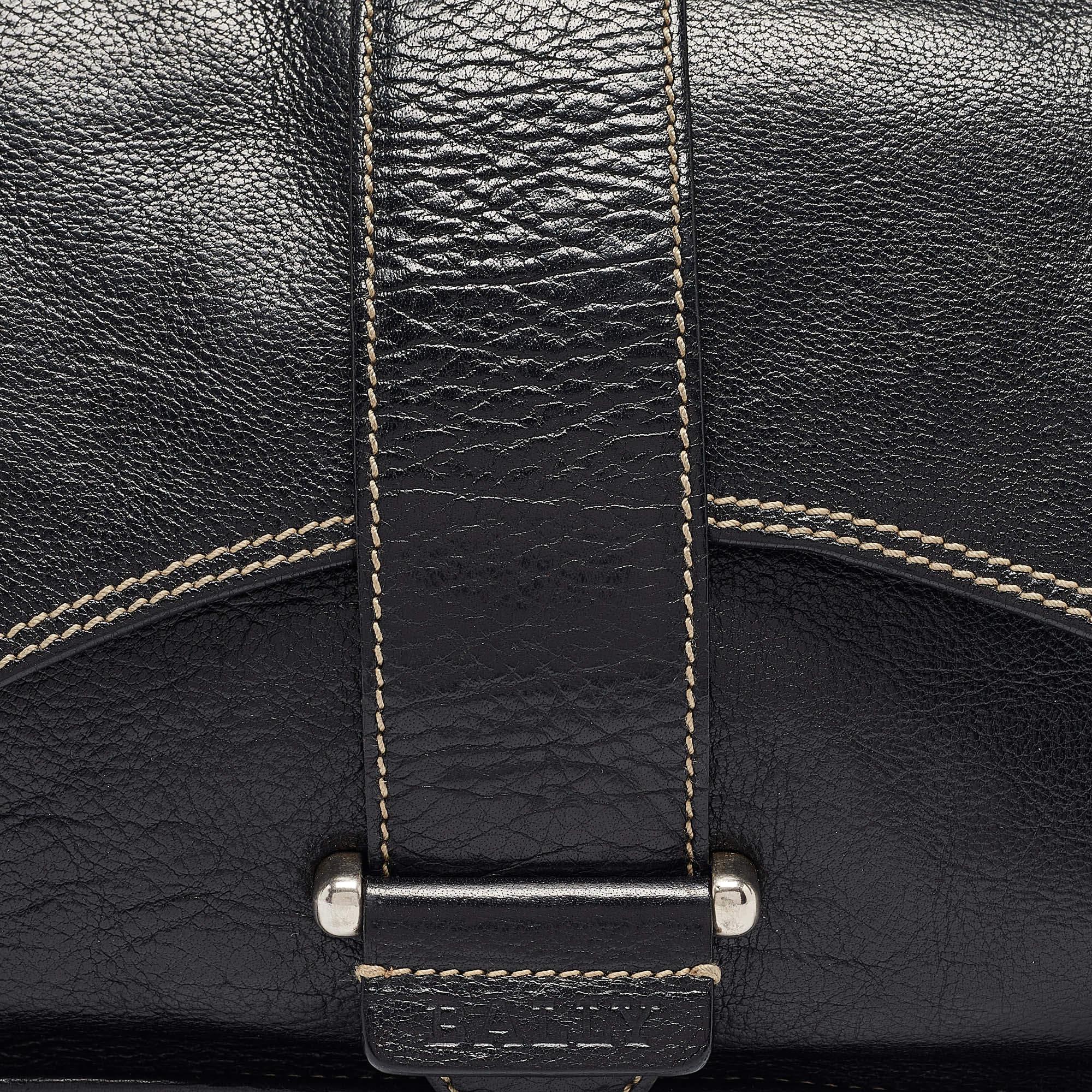 Bally Black Leather Flap Shoulder Bag 1