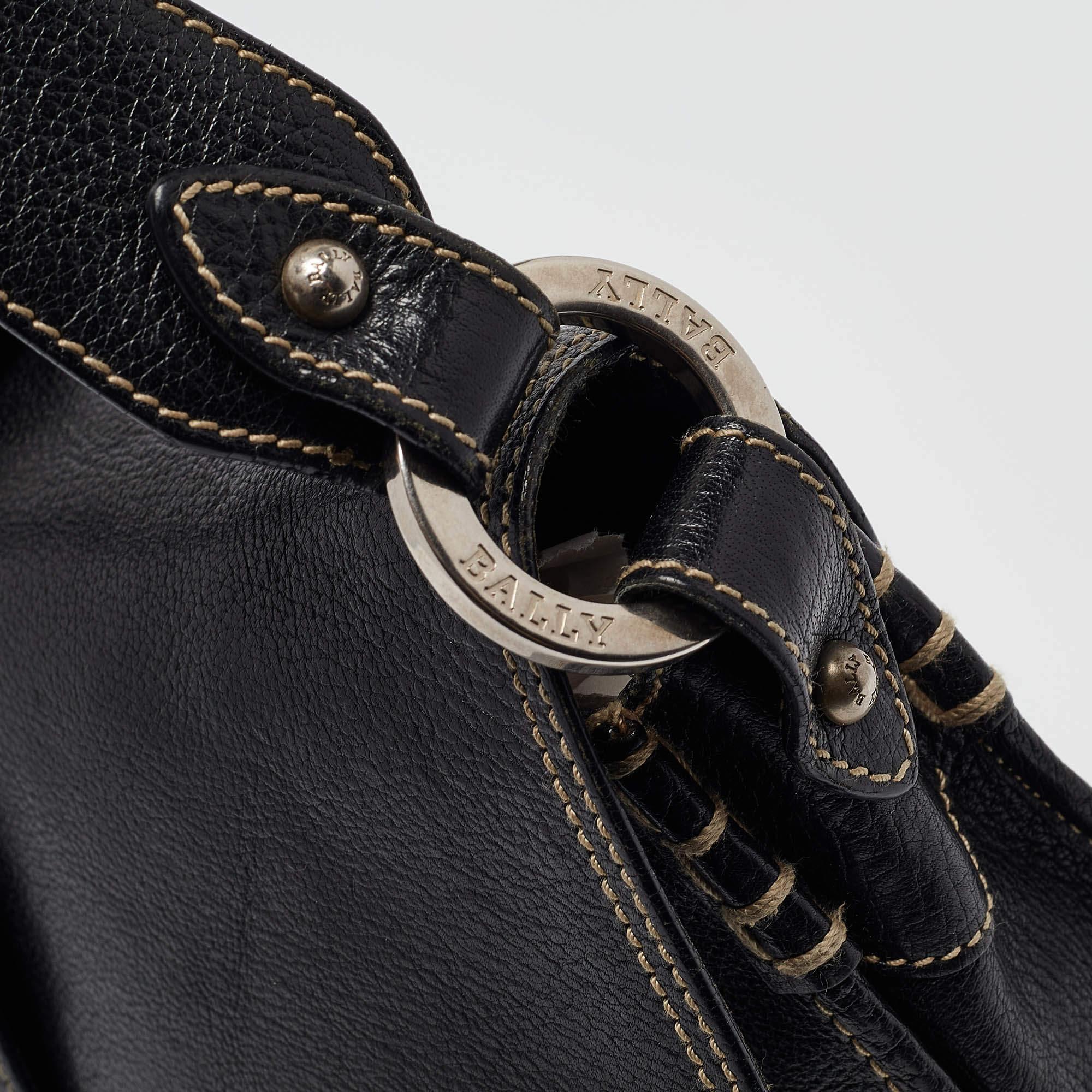 Bally Black Leather Flap Shoulder Bag 2