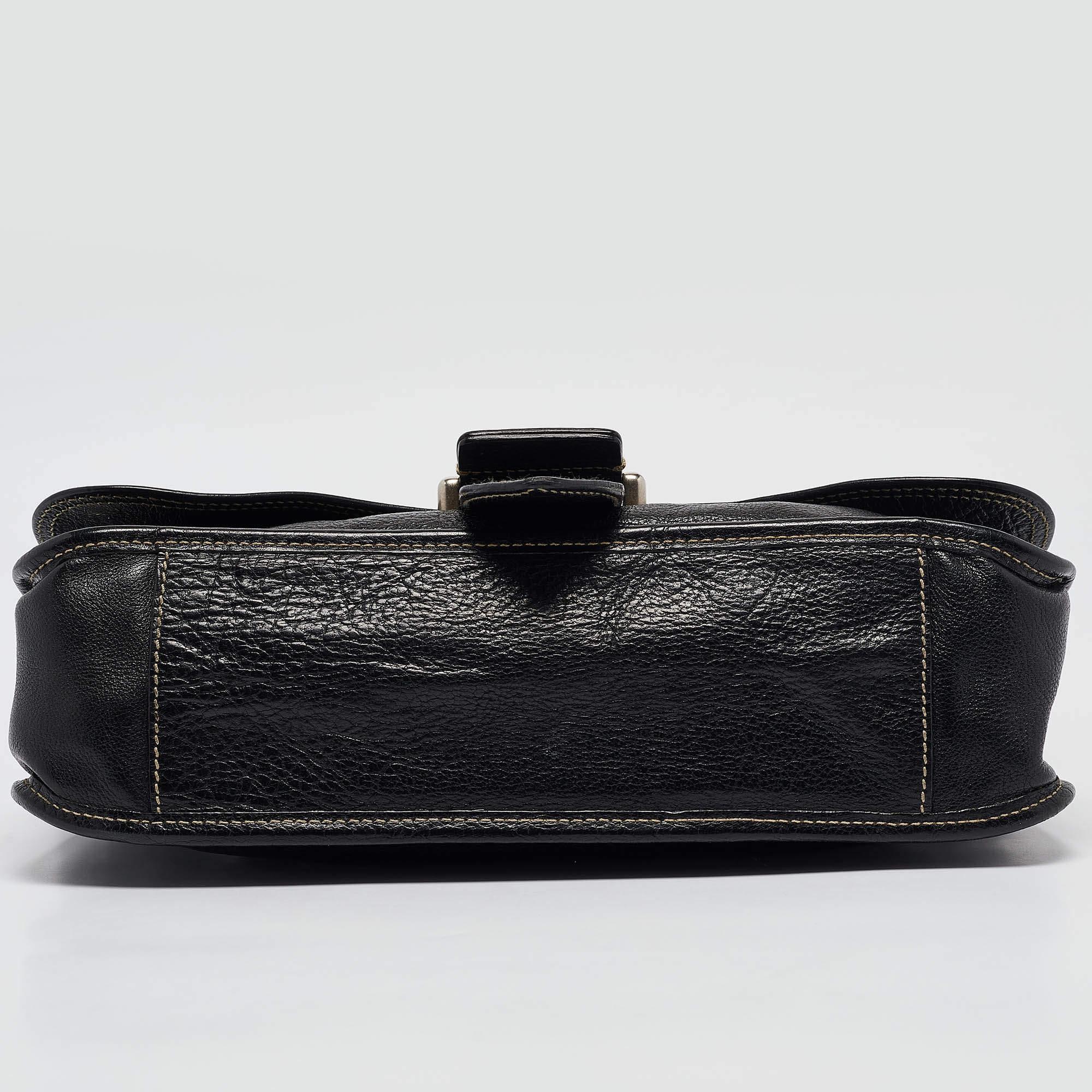 Bally Black Leather Flap Shoulder Bag 3