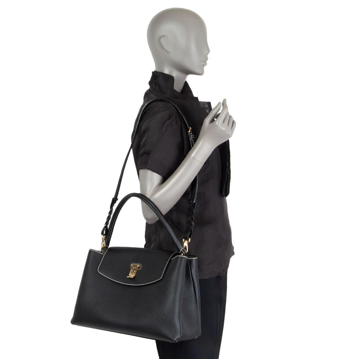 Women's BALLY black leather LAYKA TOP HANDLE Shoulder Bag