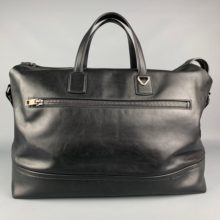 BALLY Black Leather Rectangle Duffle Bag at 1stDibs
