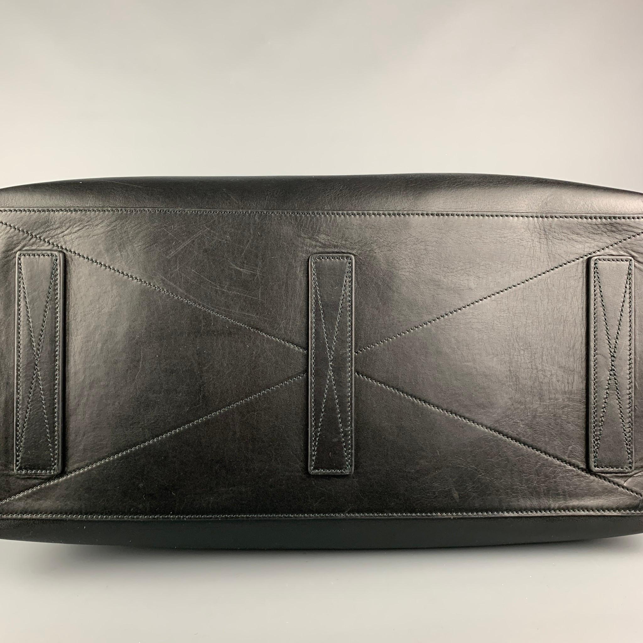 BALLY Black Leather Rectangle Duffle Bag 1