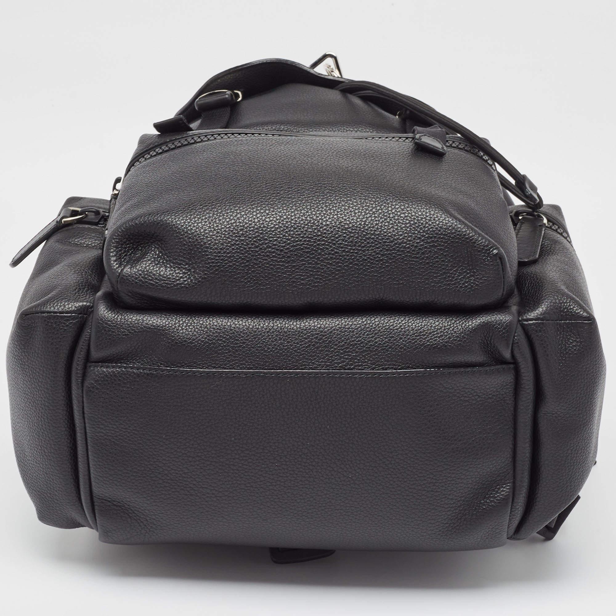 Bally Black Leather Small Crew Backpack 3