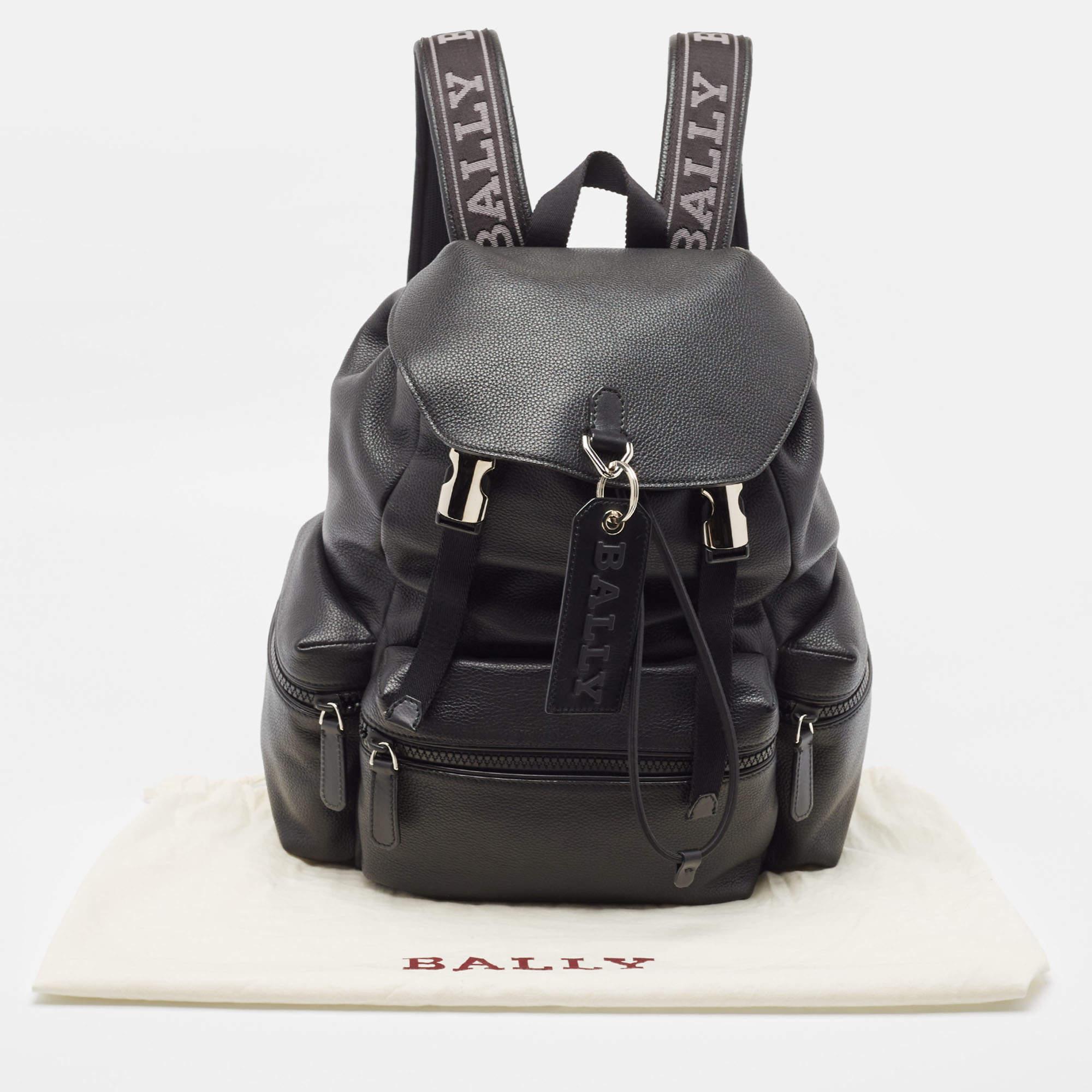 Bally Black Leather Small Crew Backpack 5