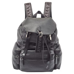 Bally Black Leather Small Crew Backpack