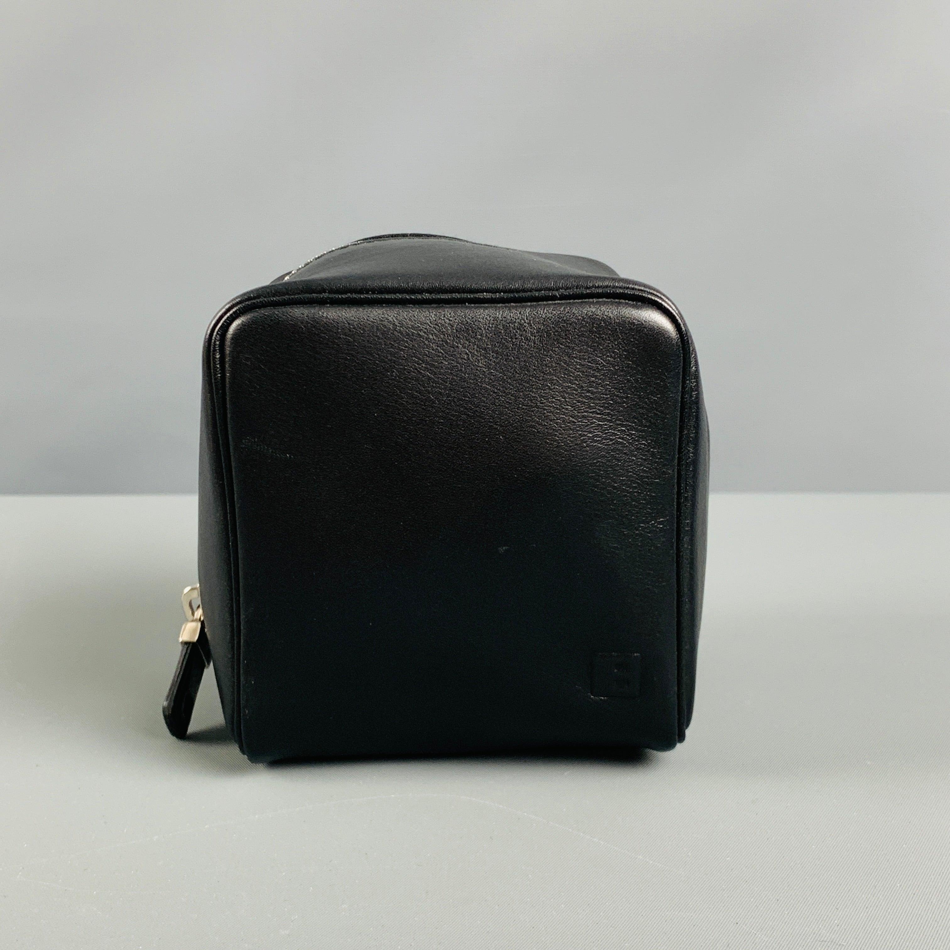 BALLY Black Leather Toiletry Handbag In Excellent Condition For Sale In San Francisco, CA