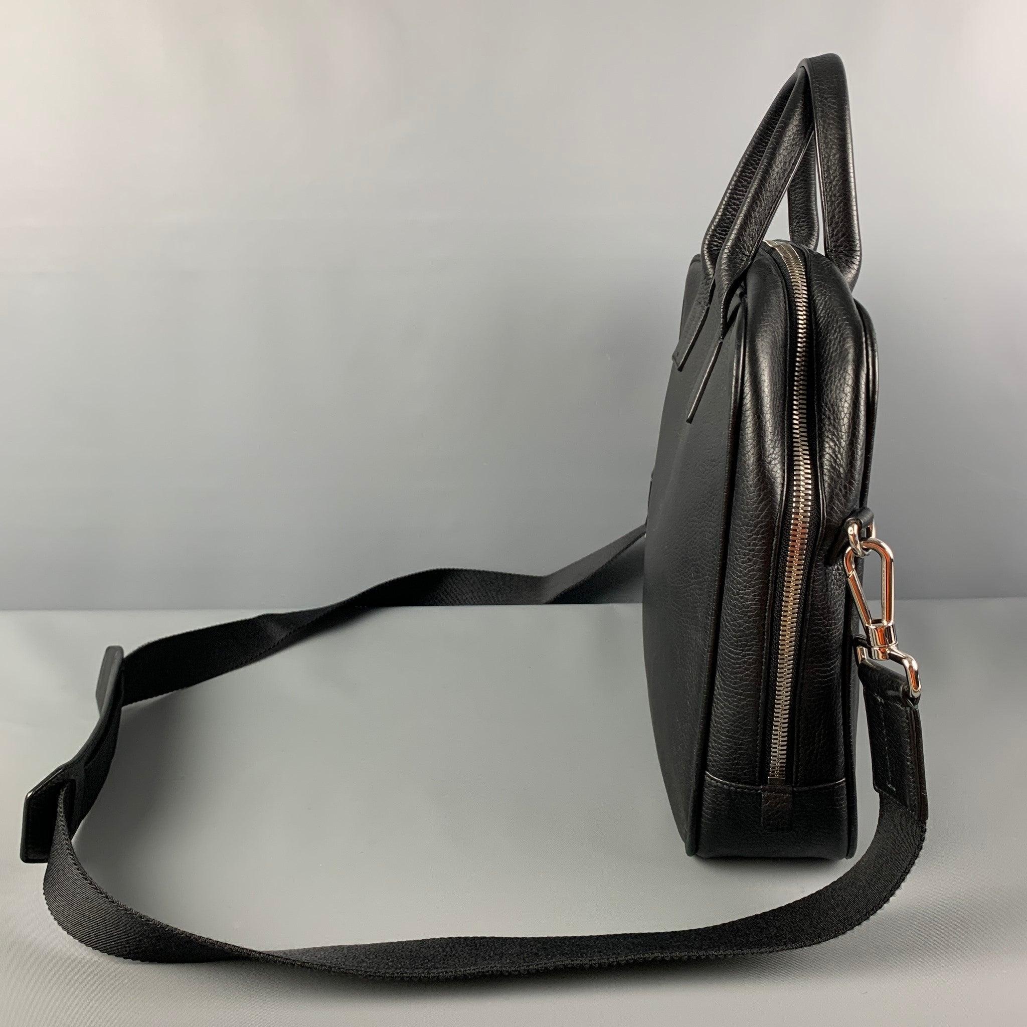 BALLY Black Leather Top Handles Shoulder Bag In Good Condition For Sale In San Francisco, CA