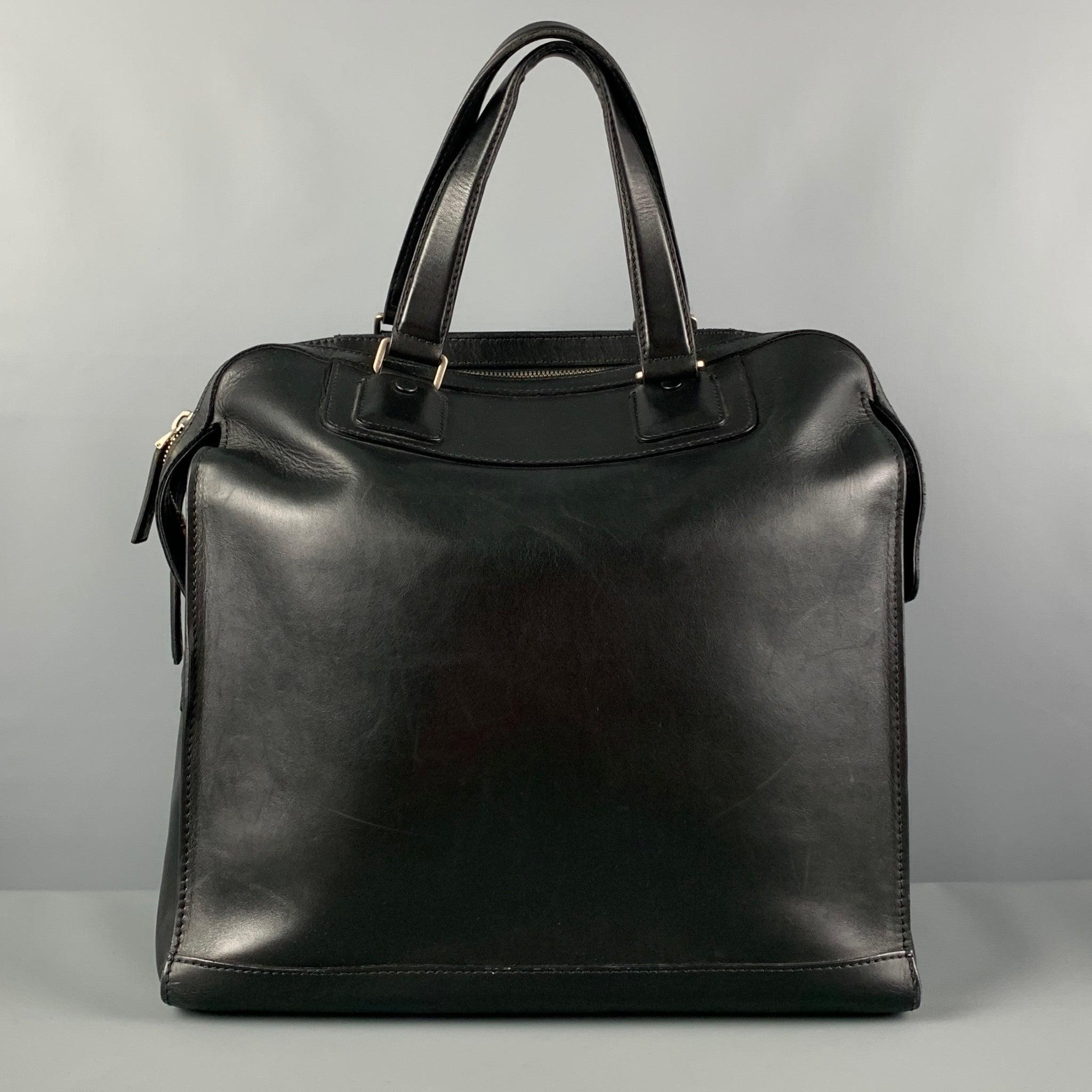 BALLY Black Leather Top Handles Tote Bag 1