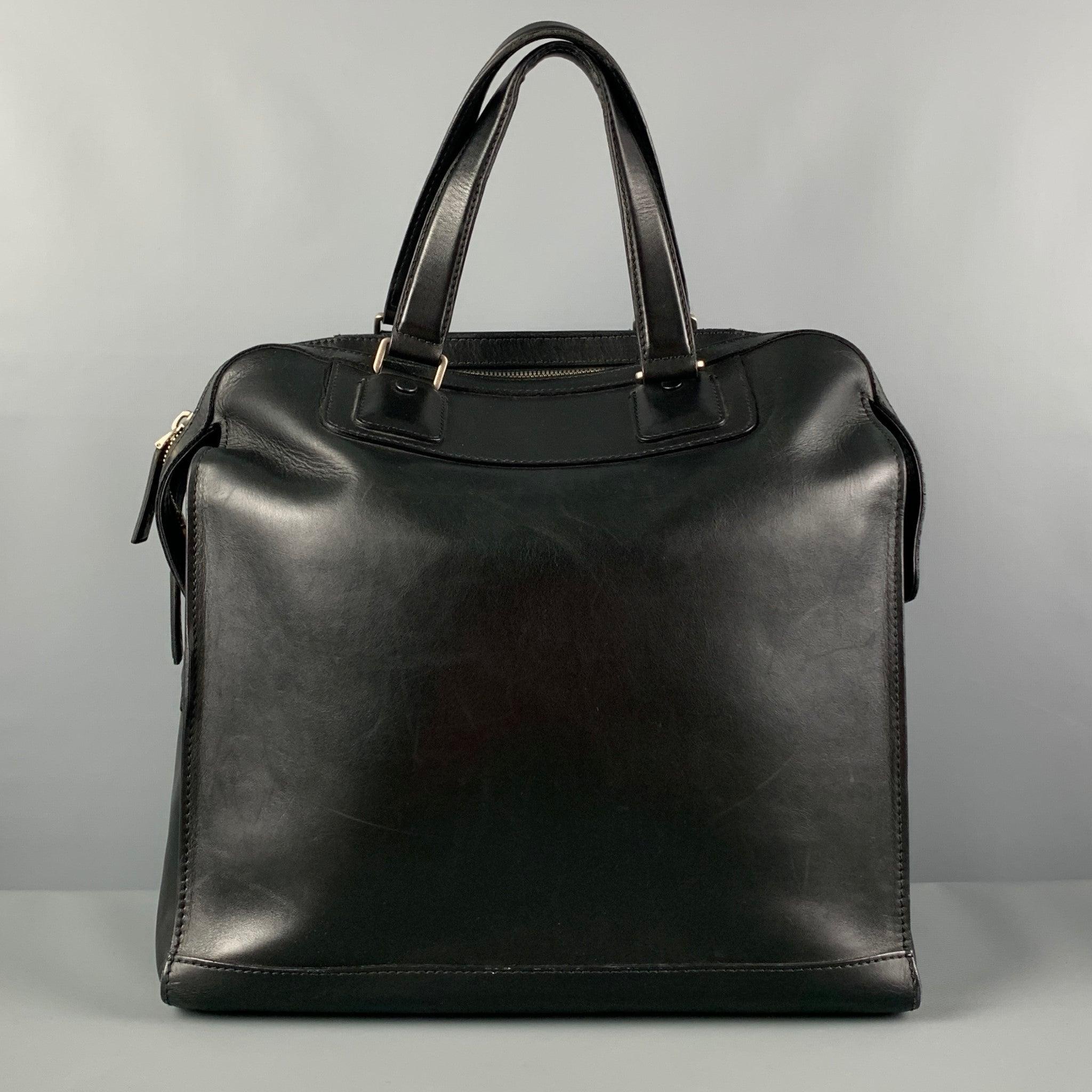 BALLY Black Leather Top Handles Tote Bag For Sale 1
