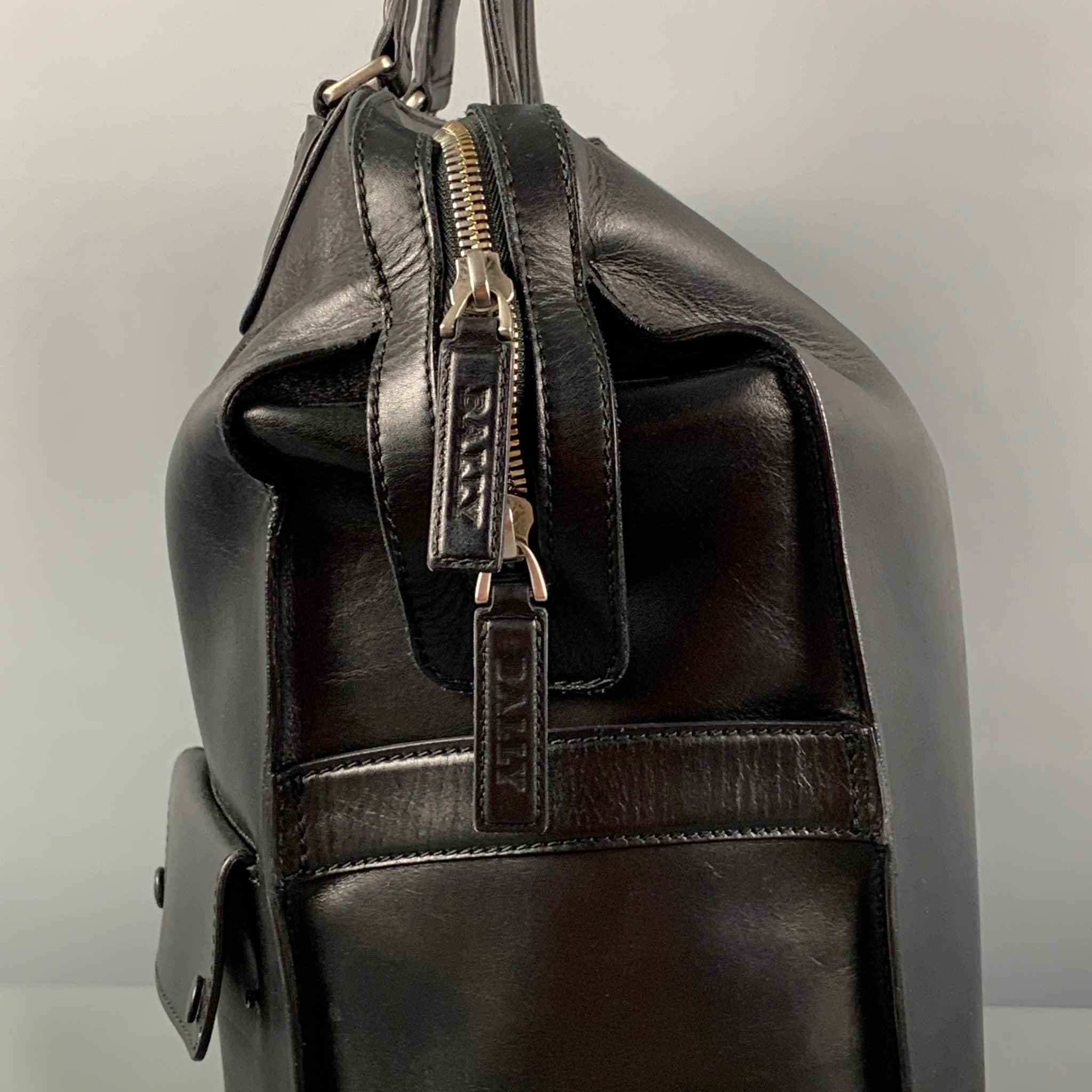 BALLY Black Leather Top Handles Tote Bag 3