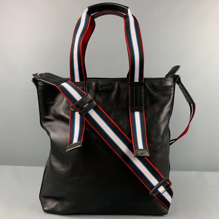 BALLY Black Leather Tote Bag For Sale at 1stDibs