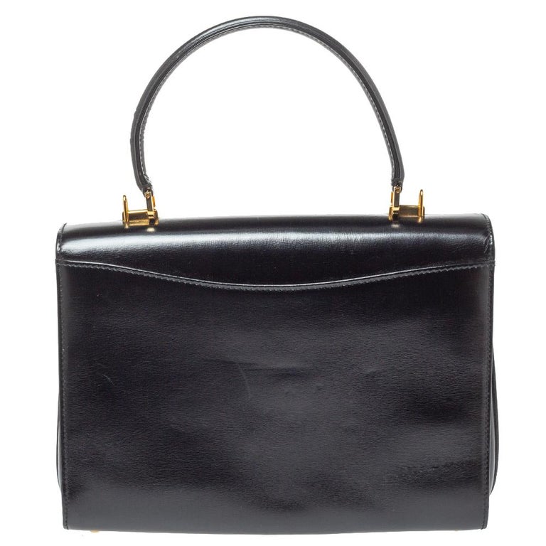Bally Black Leather Vintage Top Handle Bag