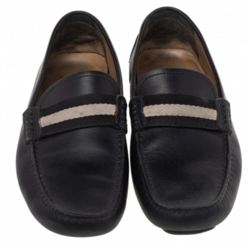  Bally - Mocassins à enfiler en cuir noir Wabler - Taille 39 Pour hommes 