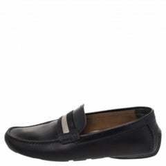 Bally Wabler Slip On Loafers aus schwarzem Leder, Größe 39
