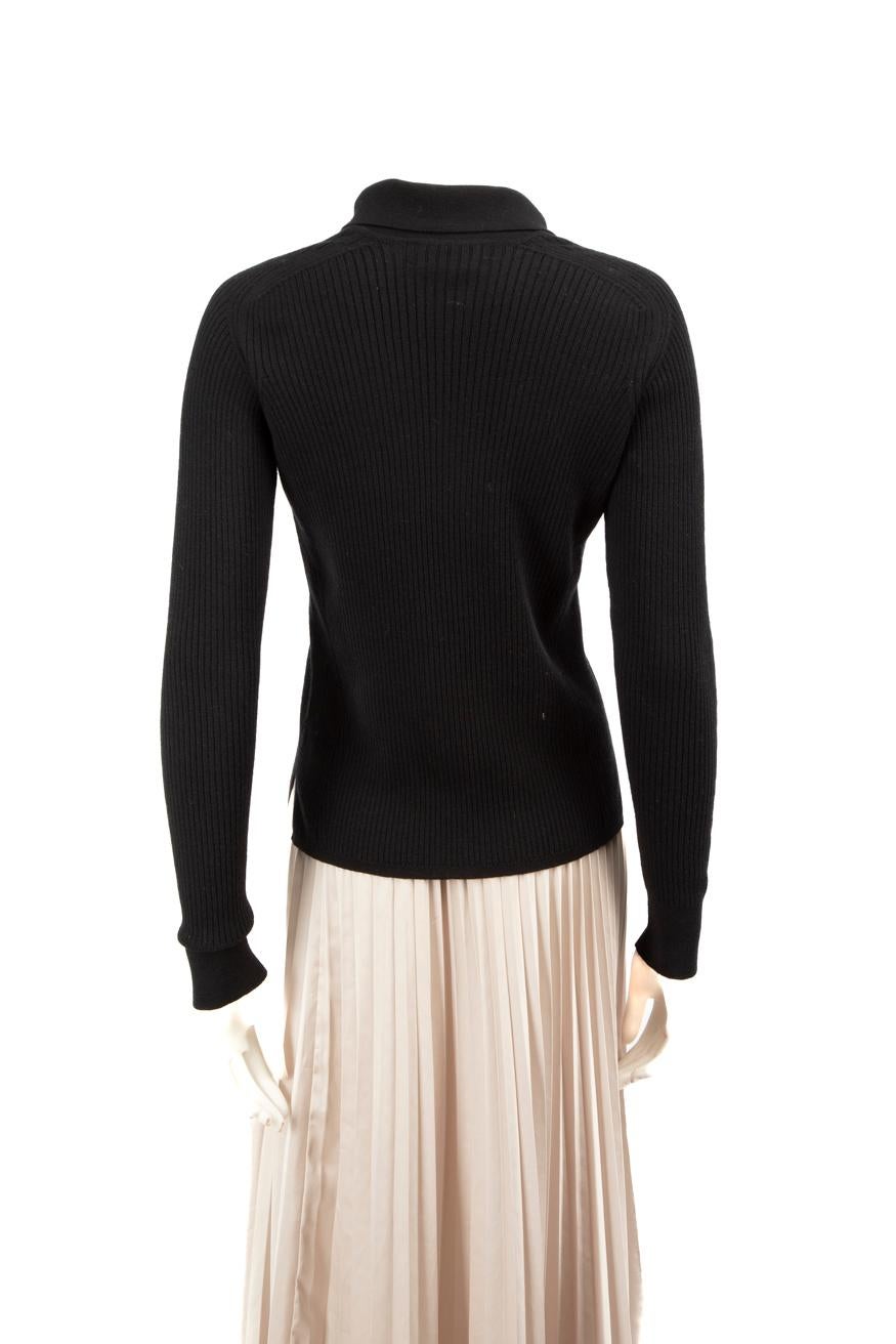 Bally Black Logo Embroidered Ribbed Knit Jumper Size L In Good Condition In London, GB