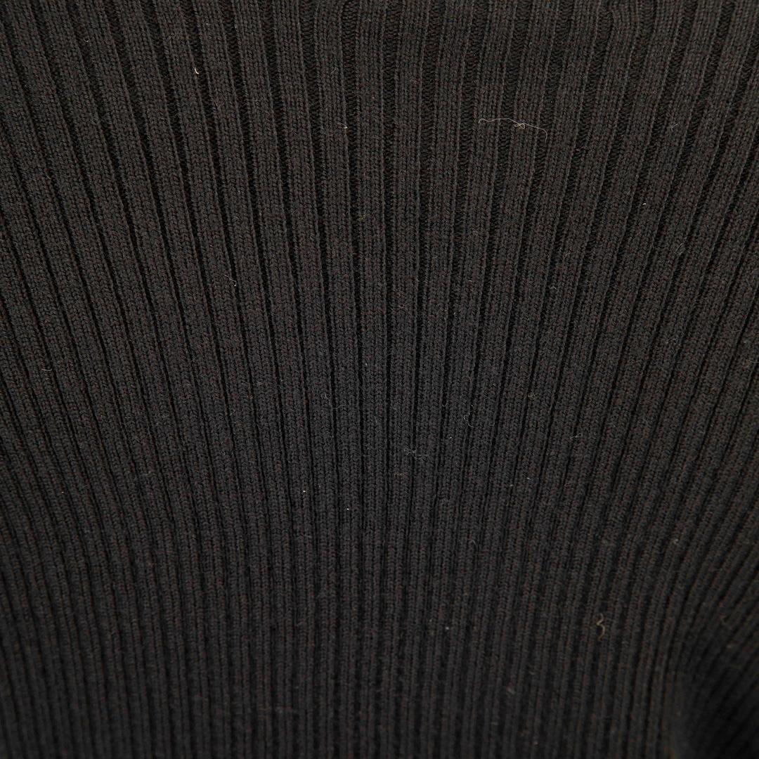 Women's Bally Black Logo Embroidered Ribbed Knit Jumper Size L