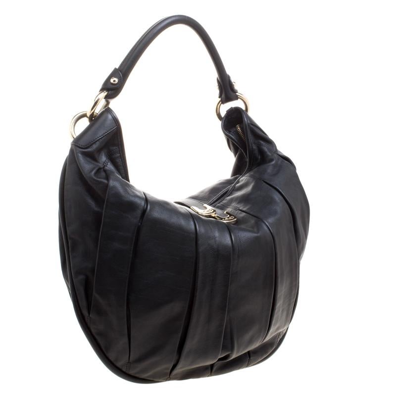 pleated leather handbag
