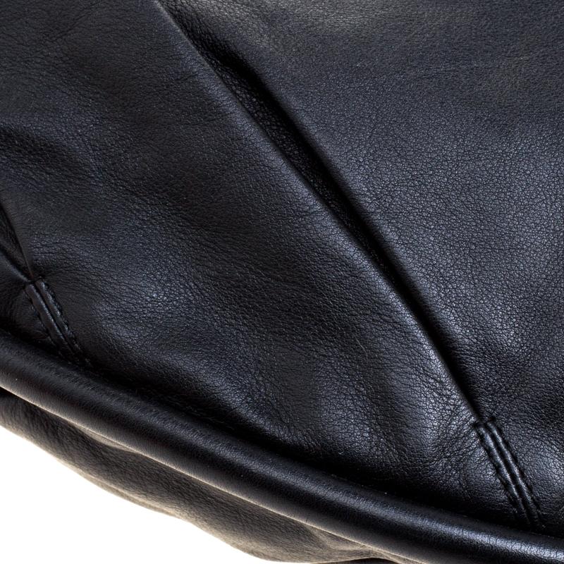 Bally Black Pleated Leather Multi Zip Hobo 2