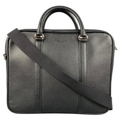 BALLY Black Textured Leather Briefcase Bag