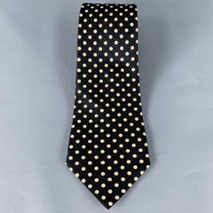 BALLY Black White Polka Dot Silk Tie