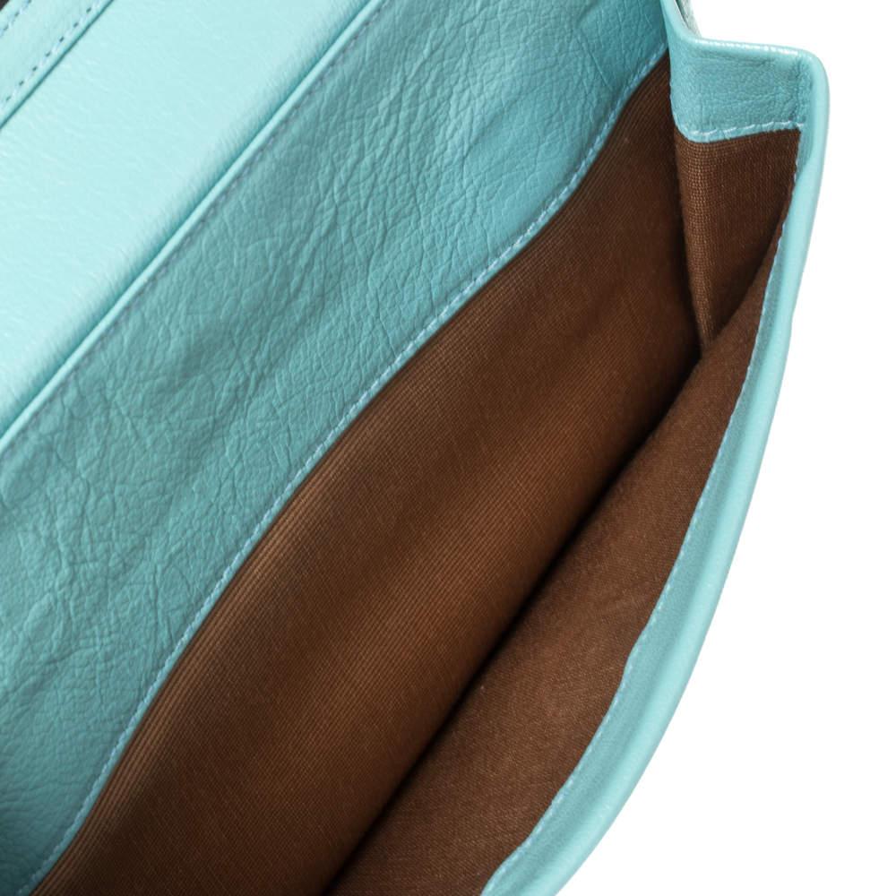 Bally Blue Leather Chain Shoulder Bag 6