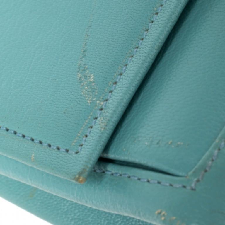 Bally Blue Leather Chain Shoulder Bag For Sale 3