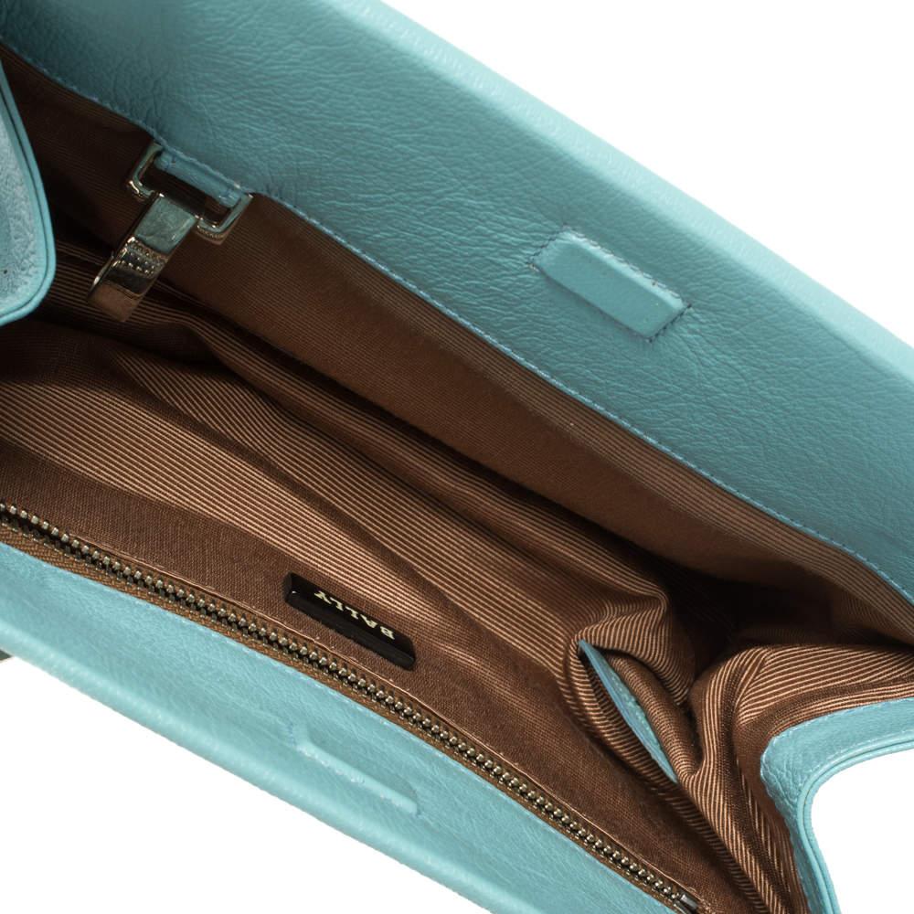Bally Blue Leather Chain Shoulder Bag 4