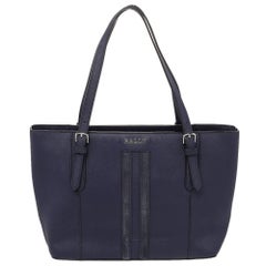 Tote con cremallera de piel azul de Bally