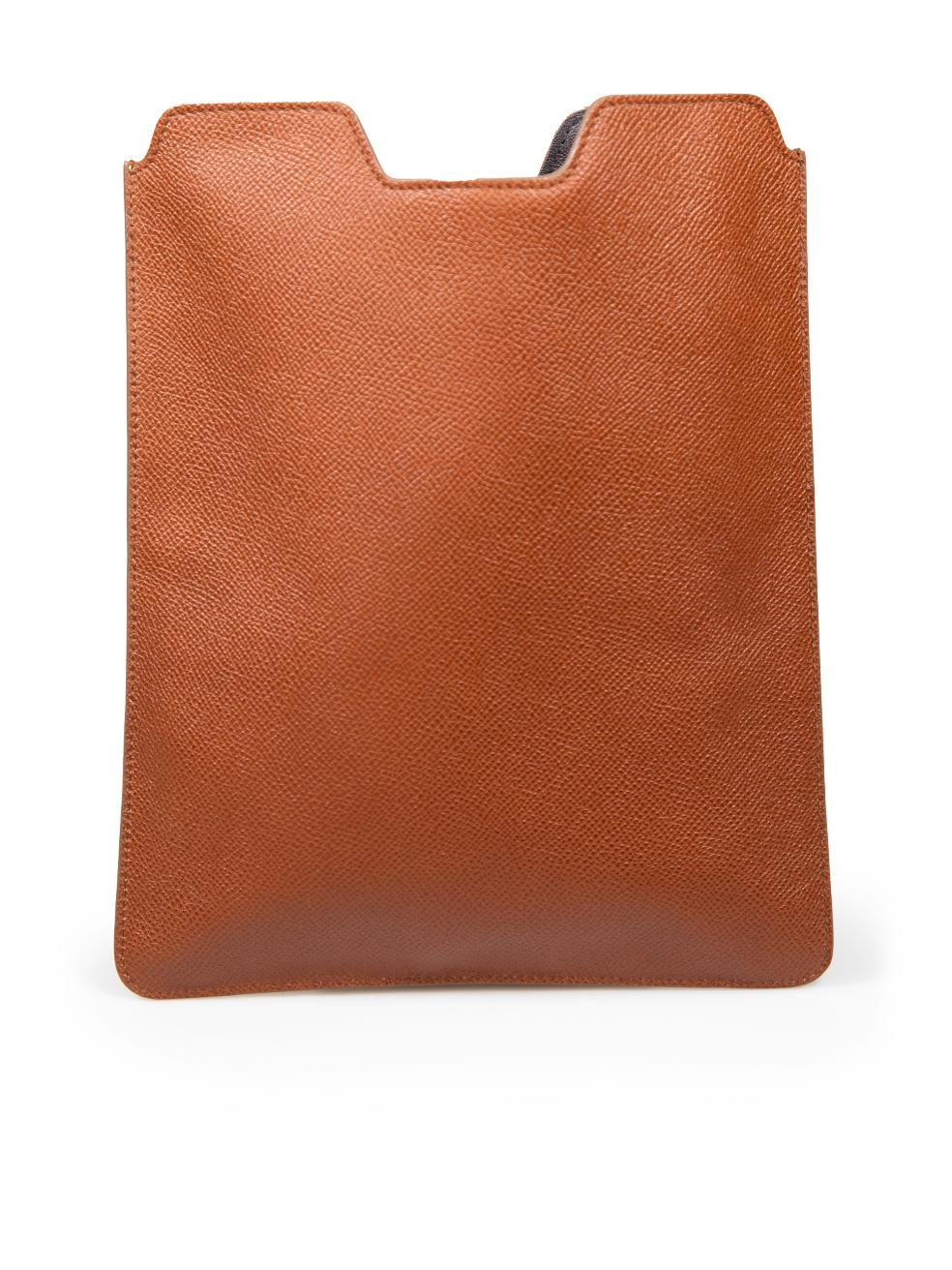 Bally Brown Grained Leather iPad Cover In Excellent Condition For Sale In London, GB