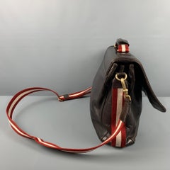 BALLY Brown Leather Crossbody Briefcase Bag