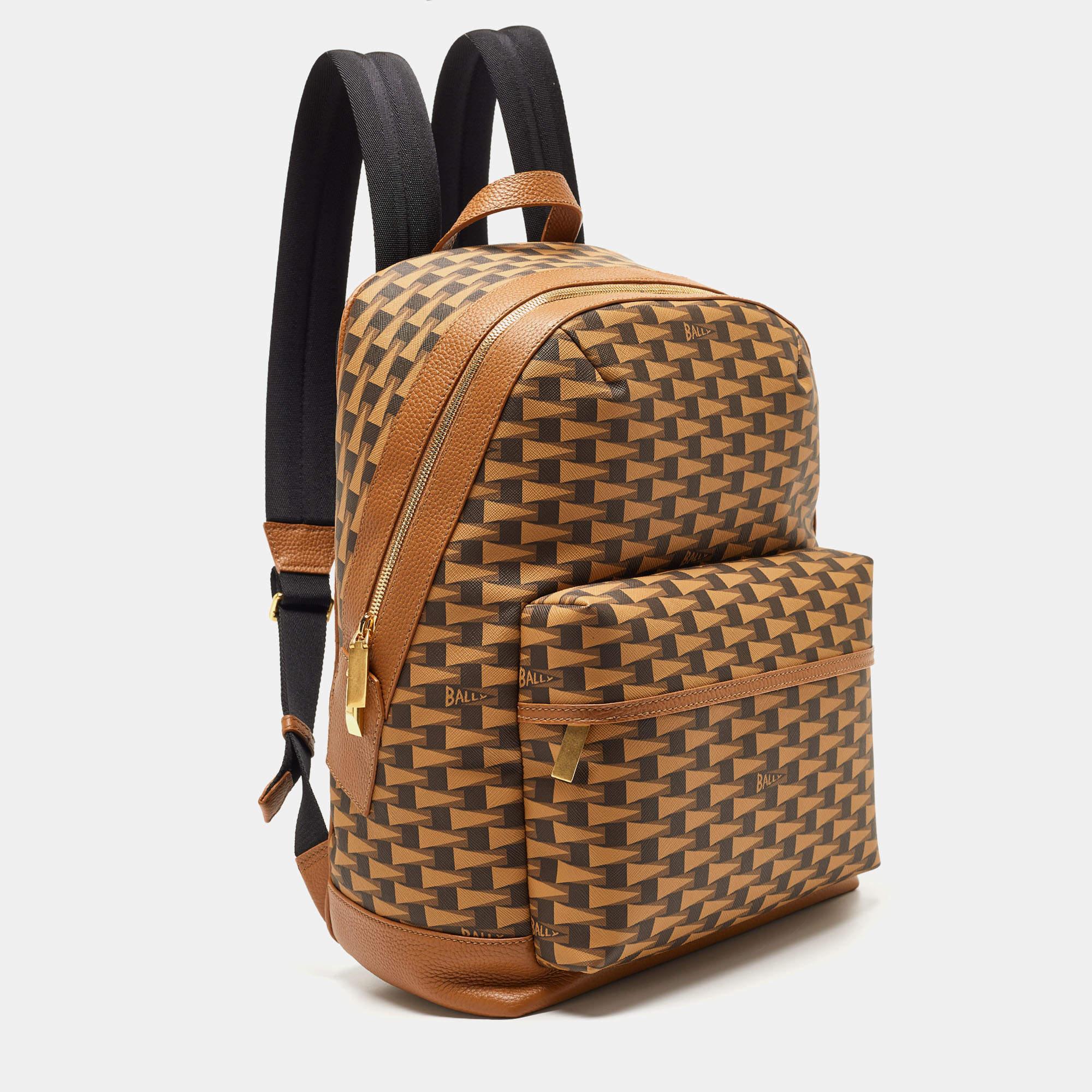 Bally Brown Printed Coated Canvas Bord Trecky Backpack 5