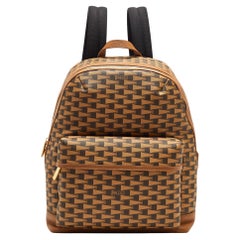 Bally Brown Printed Coated Canvas Bord Trecky Backpack