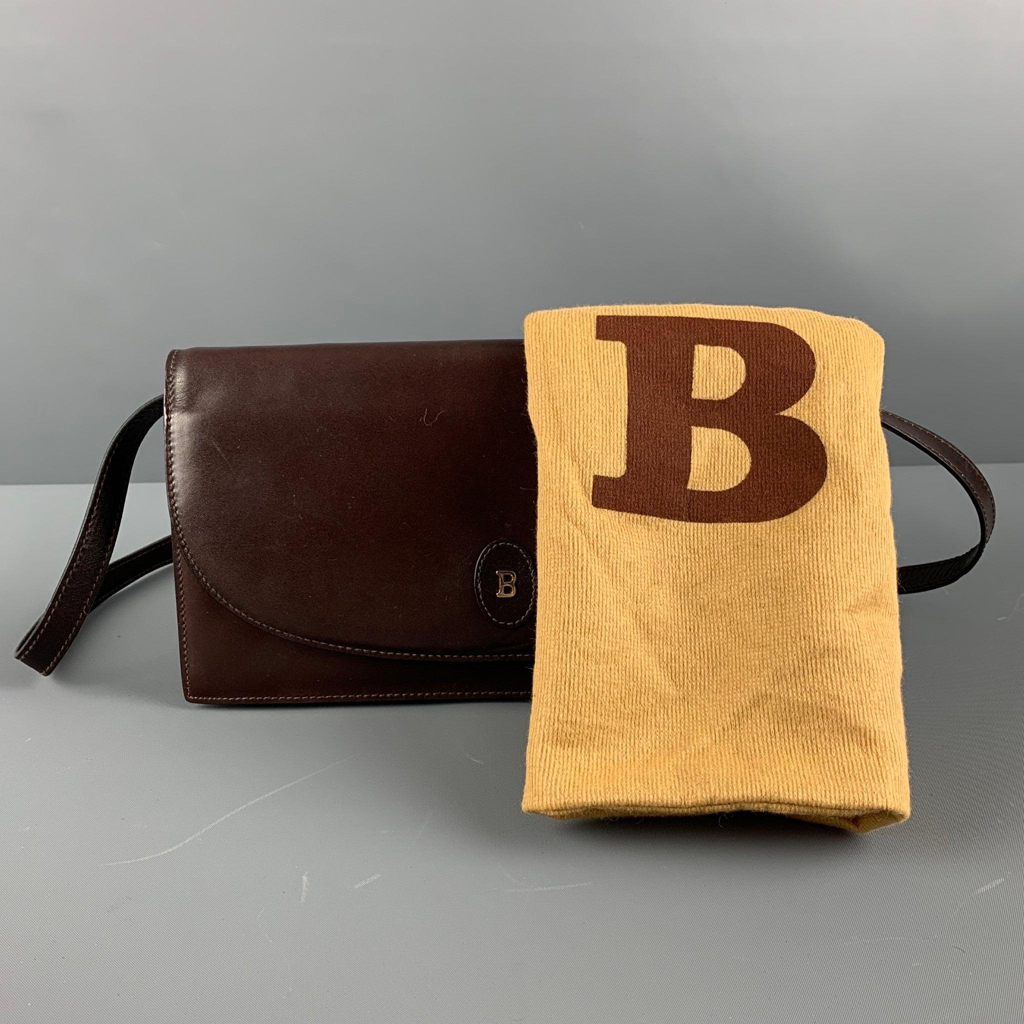 BALLY Brown Solid Shoulder Bag Handbag For Sale 4