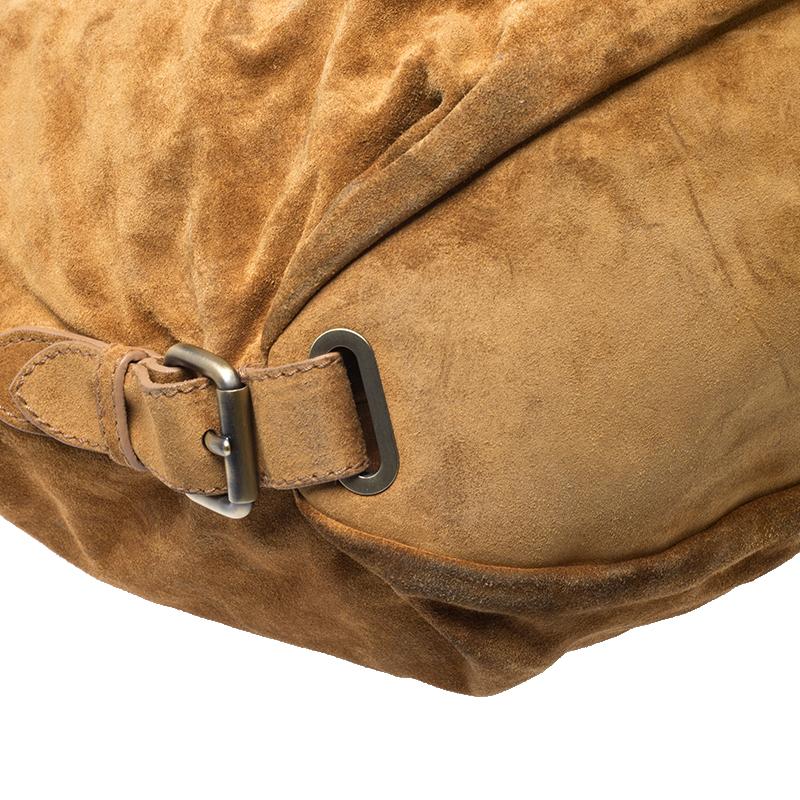 Beigebraune Shopper-Tasche aus Wildleder und Leder im Angebot 1