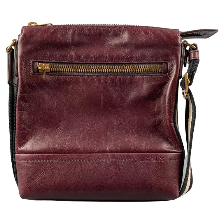 BALLY Burgundy Leather Cross Body Bag at 1stDibs