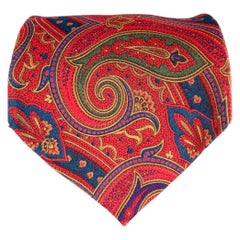 Bally - Cravatta in seta con motivo Paisley in Borgogna e Marina