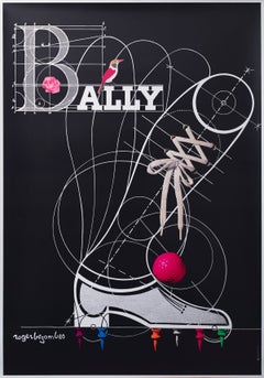 Bally c1980 Golf Shoe Advertising Poster, Roger Bezombes