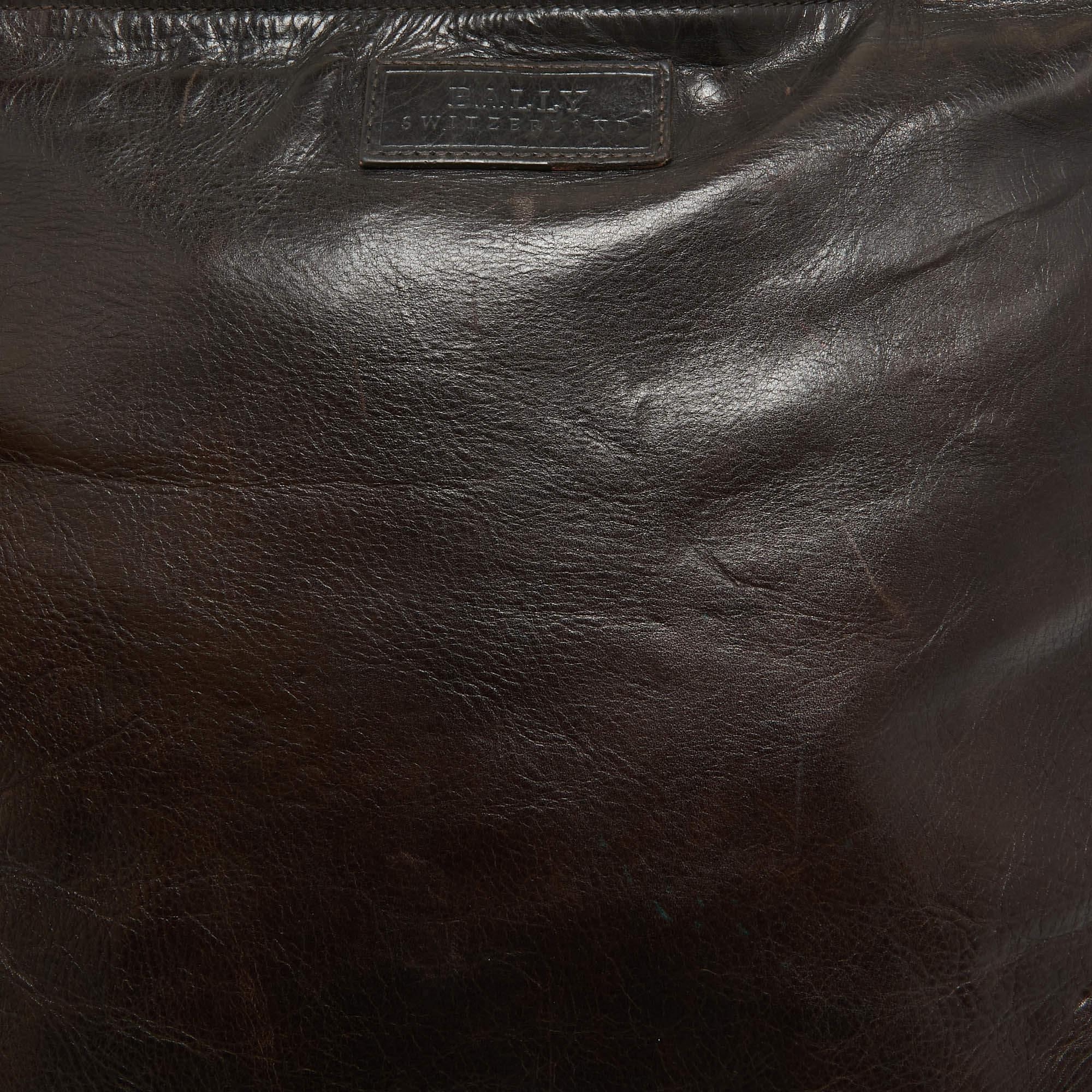 Men's Bally Choco Brown Leather Messenger Bag