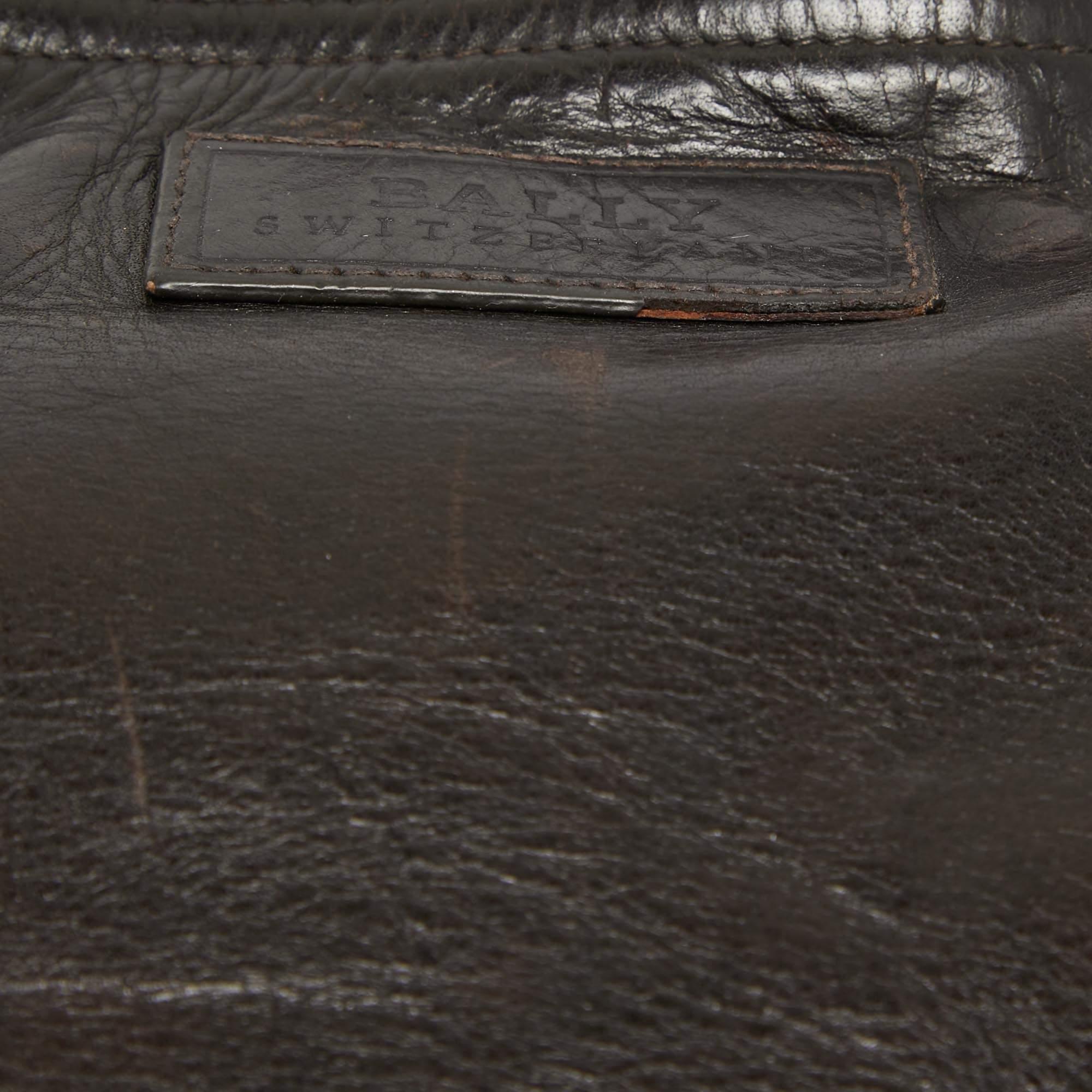 Bally Choco Brown Leather Messenger Bag 3