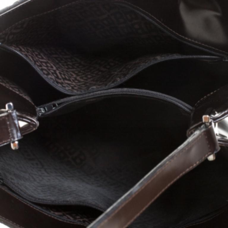 Donna Bally Marrone Scuro - Borsa in Nylon Trapuntato e Pelle Vernice in vendita