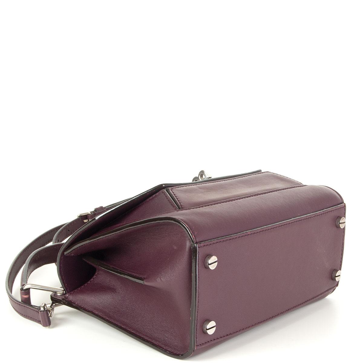 purple leather shoulder bag